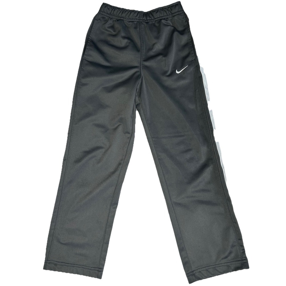 Nike Sweatpants Gray White Stripe Straight Leg Youth Size 6 Joggers Lounge Sport